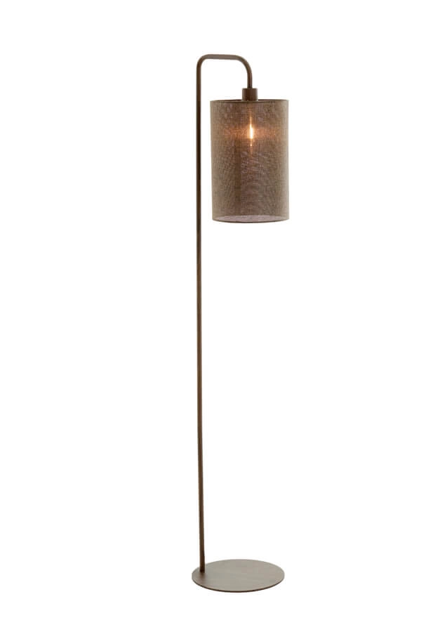Vloerlamp Donio donkere hout print Light & Living 8717807759568