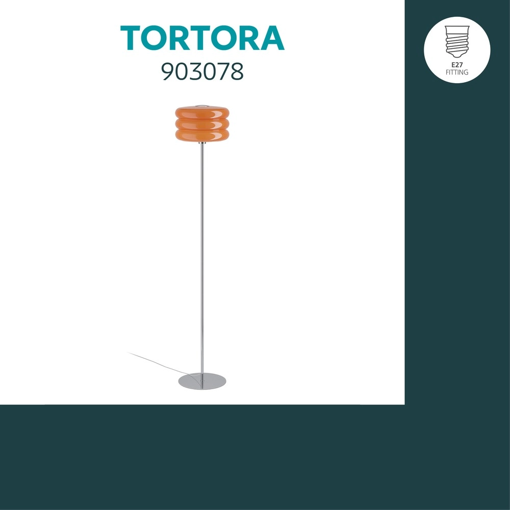 Design vloerlamp Tortora chroom met oranje Ø 30cm Eglo 9008606405626