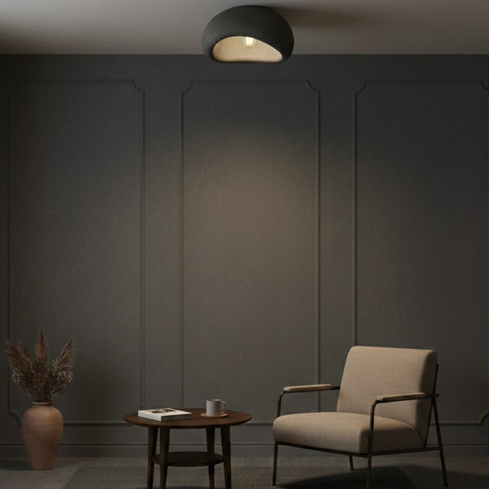 Natuurlijke plafondlamp Aere grijs 40cm