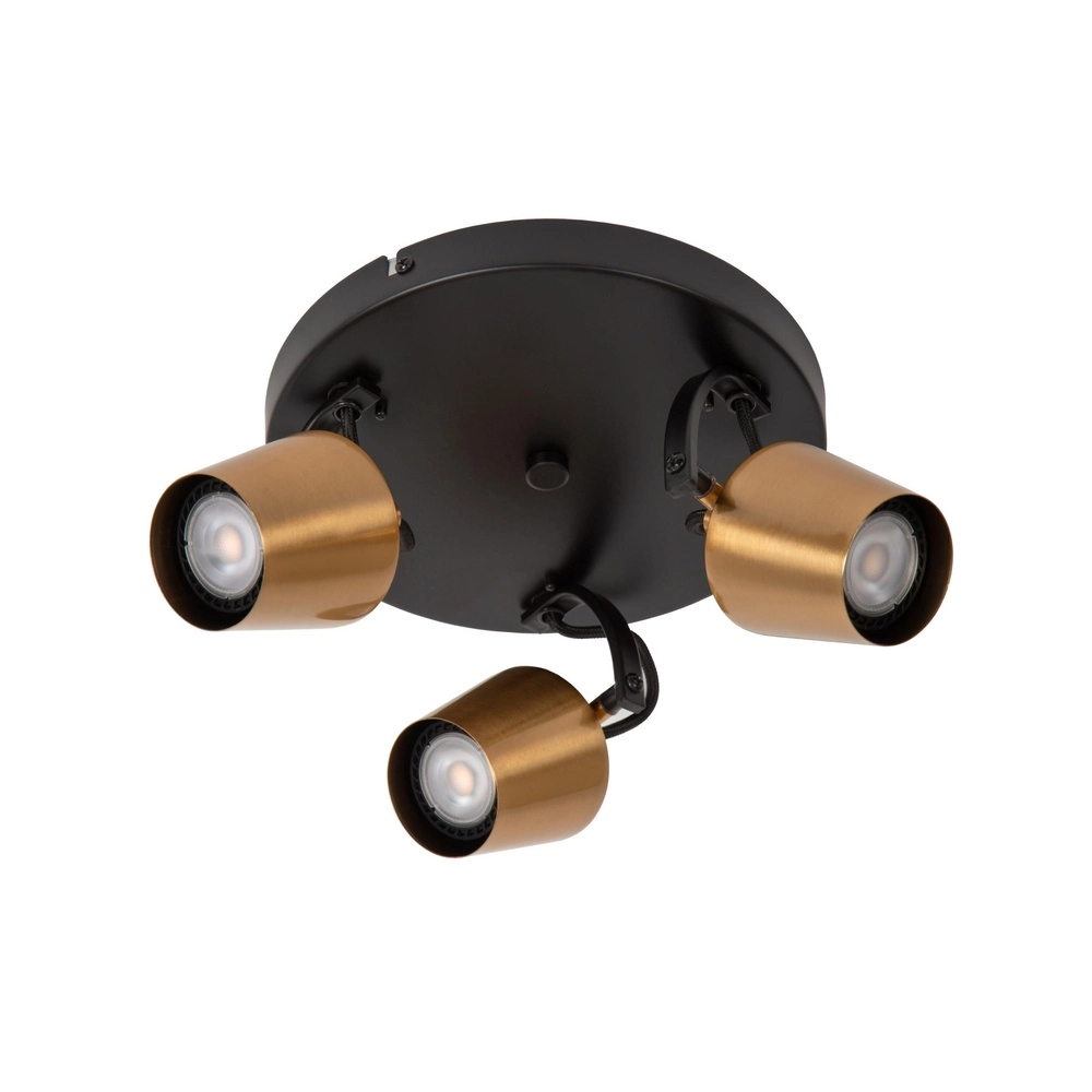 3-lichts plafondlamp Emile zwart met goud