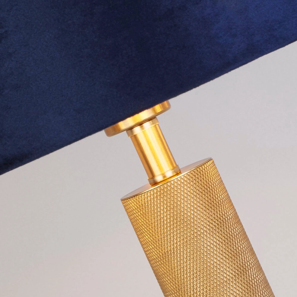 Gouden tafellamp London met blauwe kap Searchlight 5053423248295