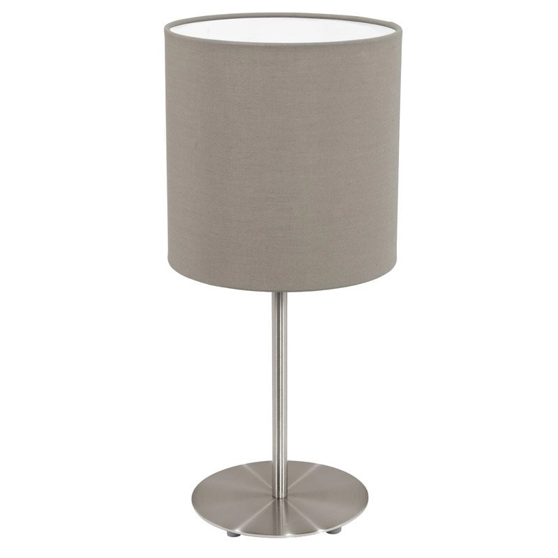 Tafellamp Pasteri 40cm taupe met mat chroom Tafellamp Pasteri 40cm taupe met mat chroom