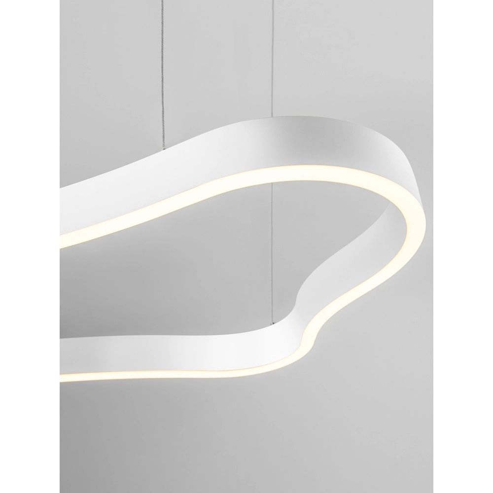 Natuurlijke vorm hanglamp Dussa wit 90cm Lyora 5212017463043