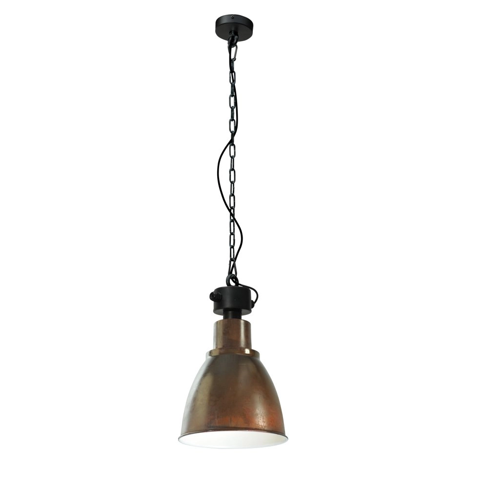 Landelijke industrie hanglamp Industria 27 koperbruin met zwart Masterlight 8718121232478
