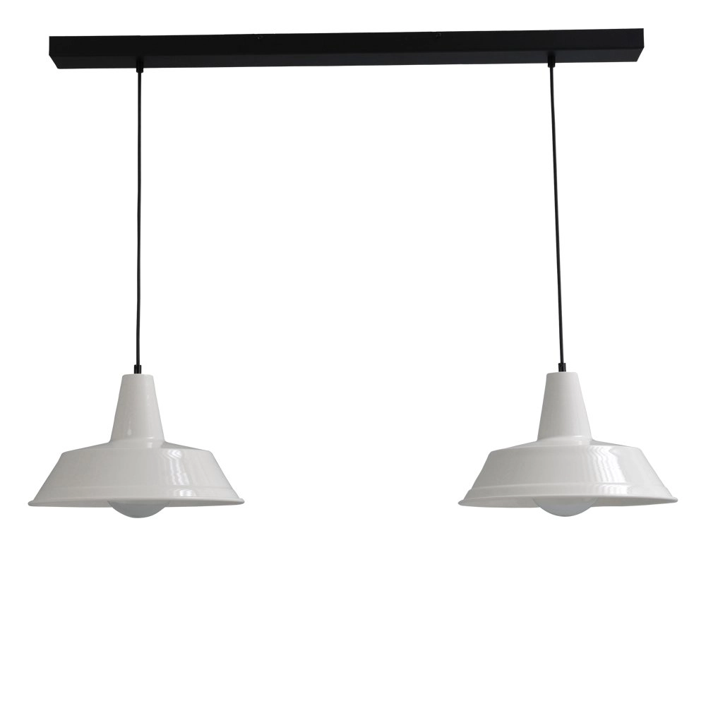 Retro witte eettafellamp Industria 2x35 Retro witte eettafellamp Industria 2x35