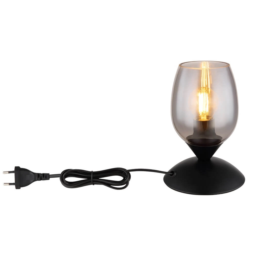Tafellamp Kuwaita zwart met smoke glas Globo 9007371452989
