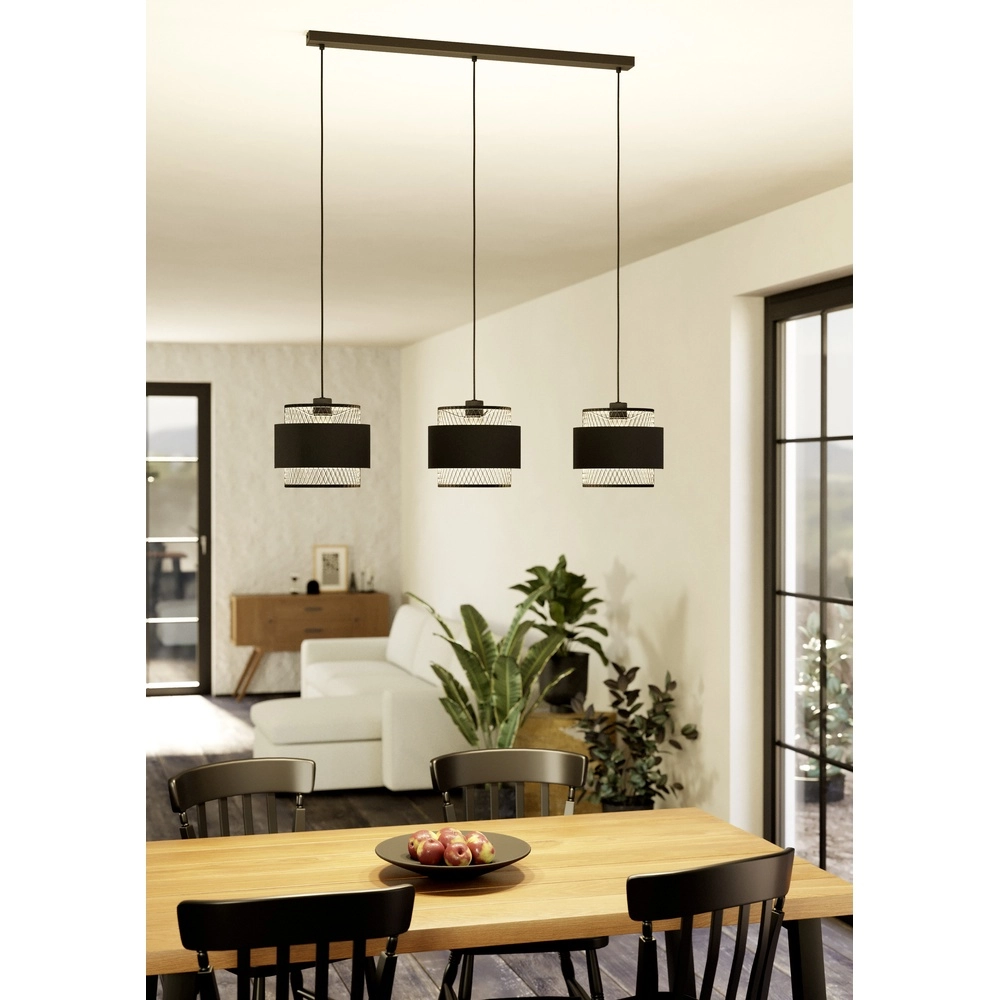 Zwart hanglamp Bazely 3L - Ø 23cm Eglo 9002759436698