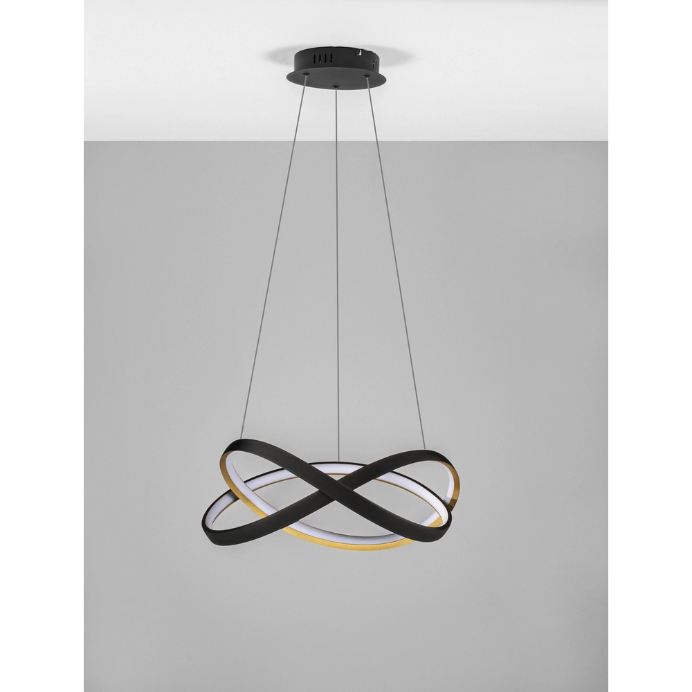 Design hanglamp Odrey zwart met goud Lyora 5212017444738