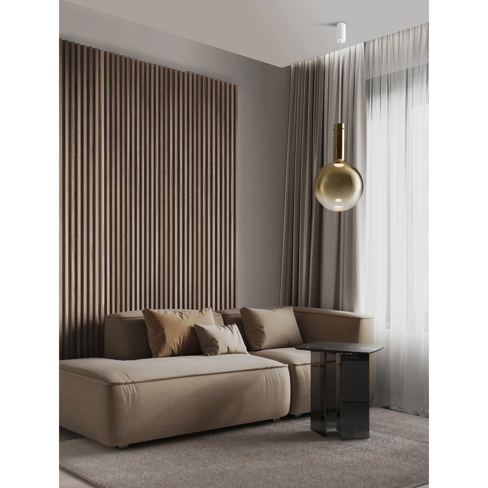 Hanglamp Nostos goud glas Ø 30cm Lyora 5212017484178
