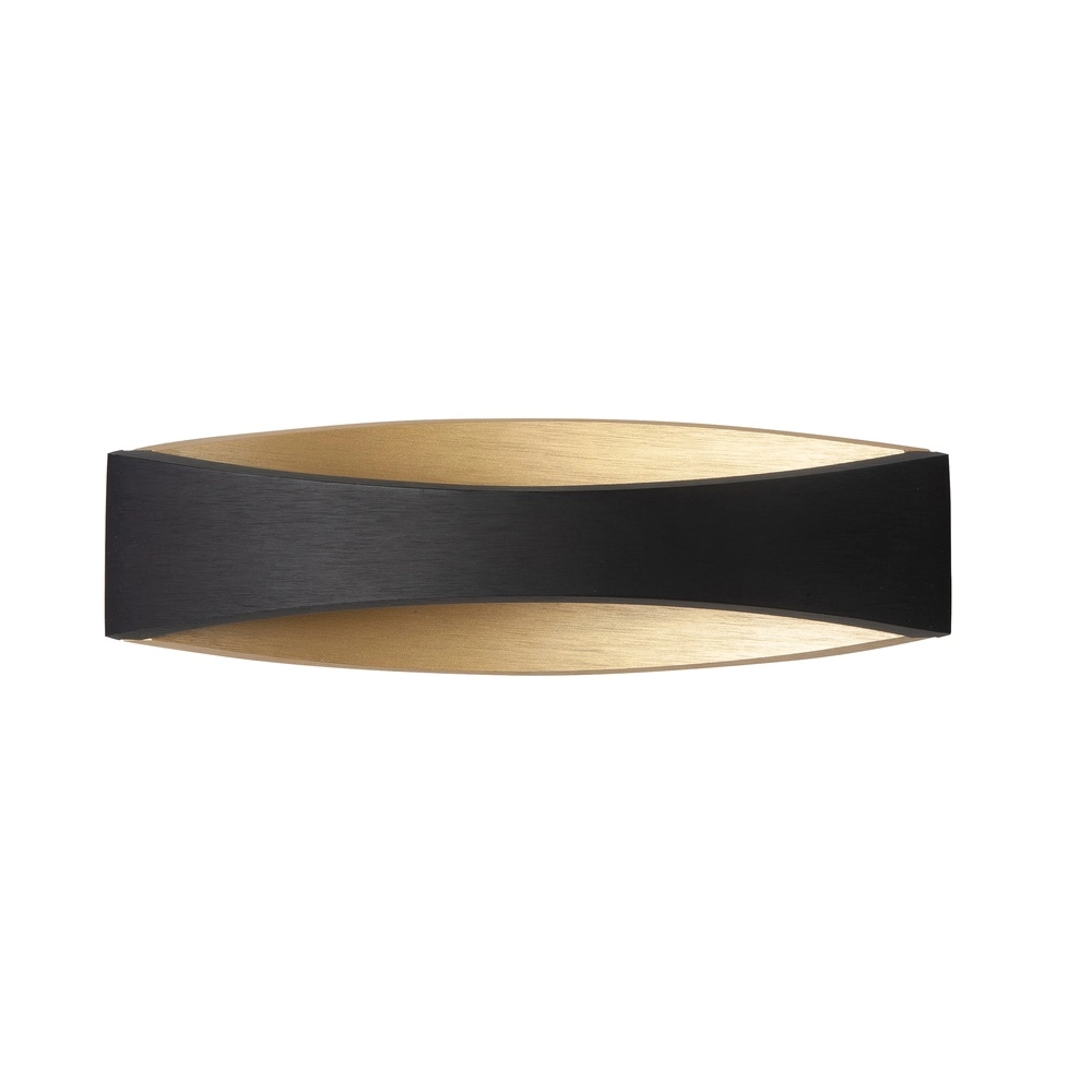 Strakke wandlamp Medusa 25cm zwart en goud