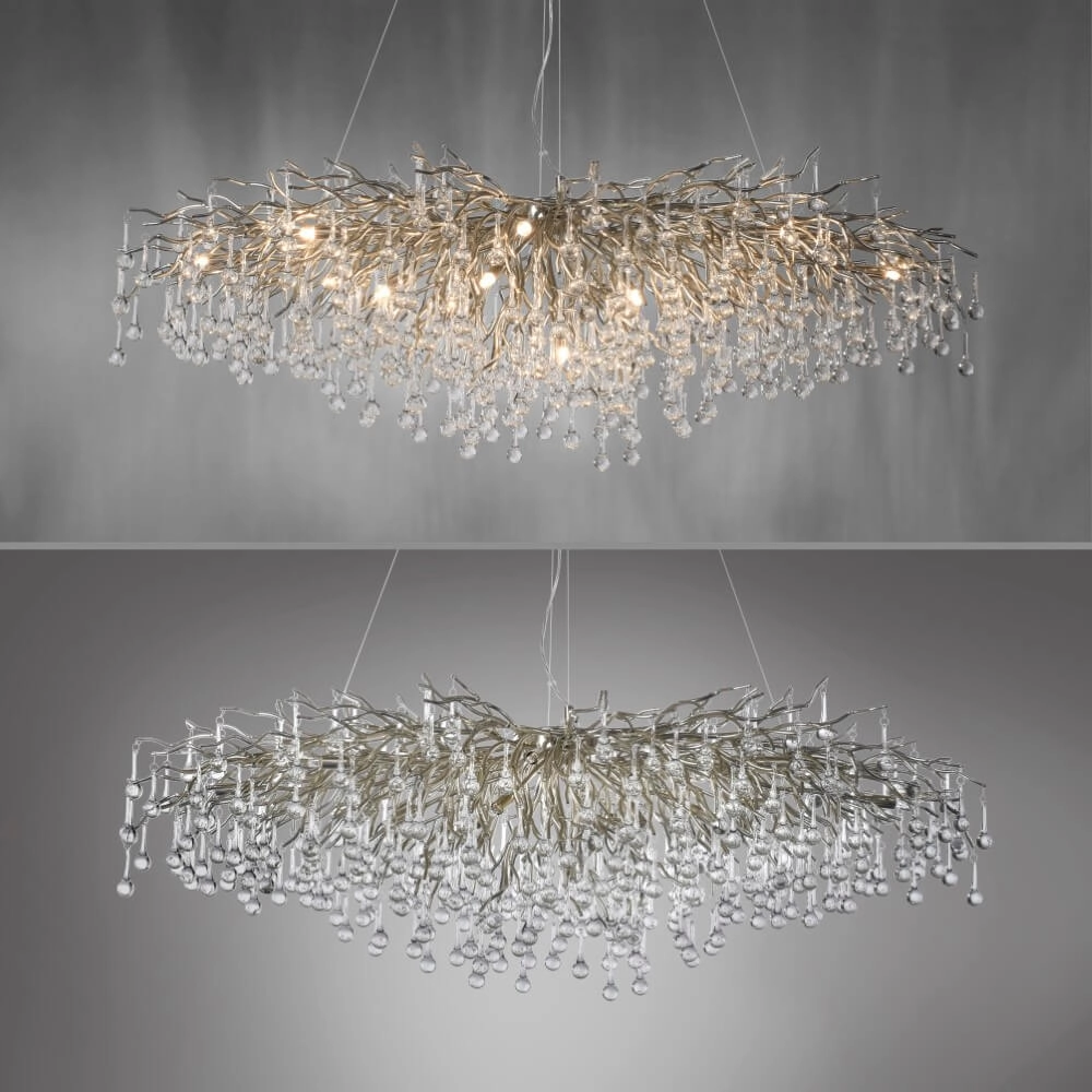 Grote kroonluchter Icicle staal Paul Neuhaus 4012248332924