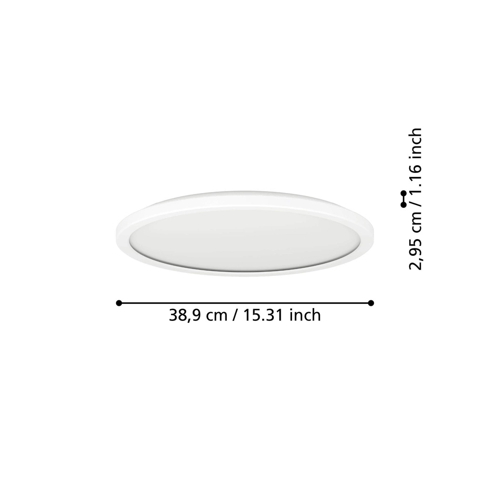 Slimme badkamer lamp Rovito-Z rond - wit - Ø 38,9cm Eglo 9008606329786