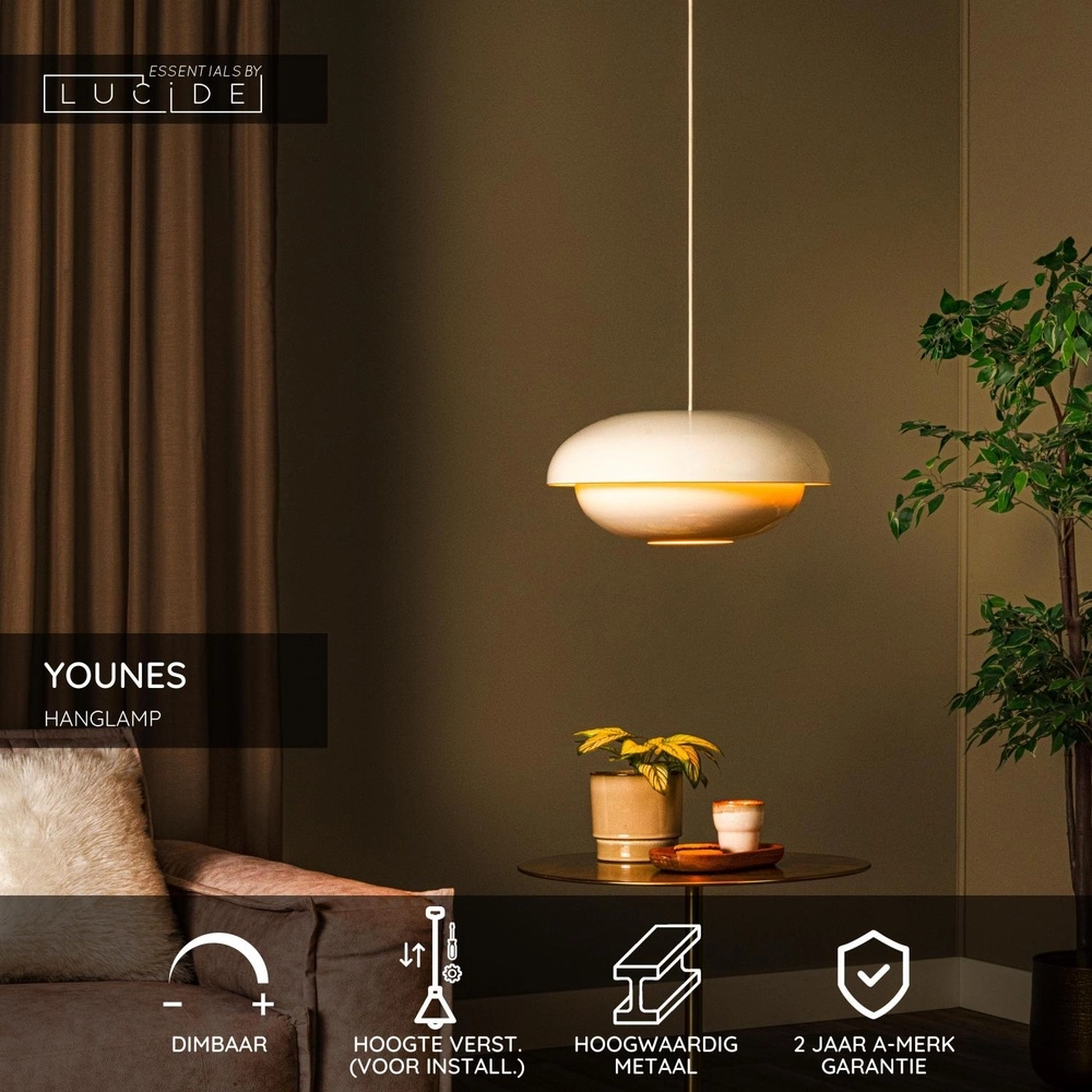 Hanglamp Younes Ø 40cm crème Lucide 5411212650177