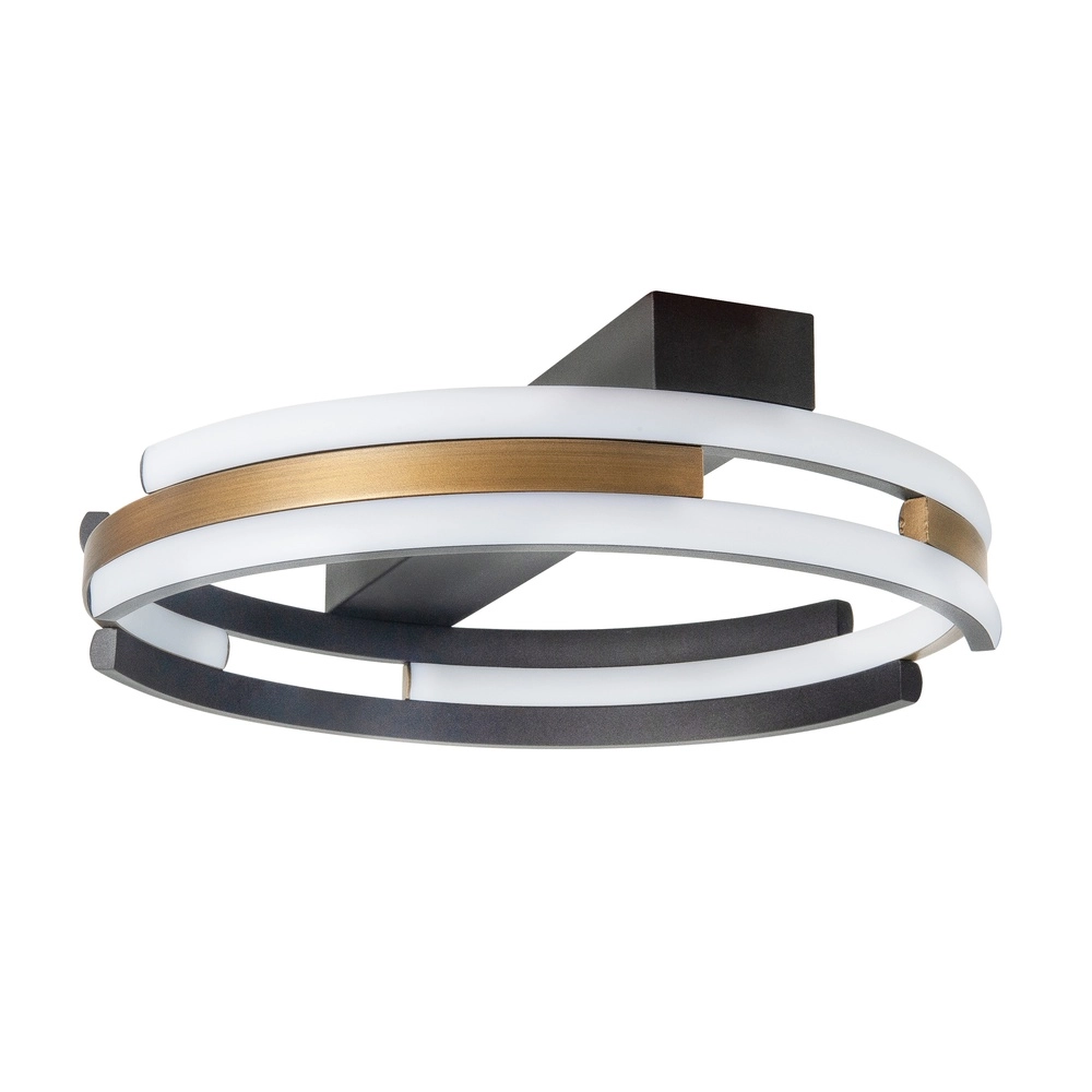 Plafondlamp Orion zwart met koper brons Ø 40cm