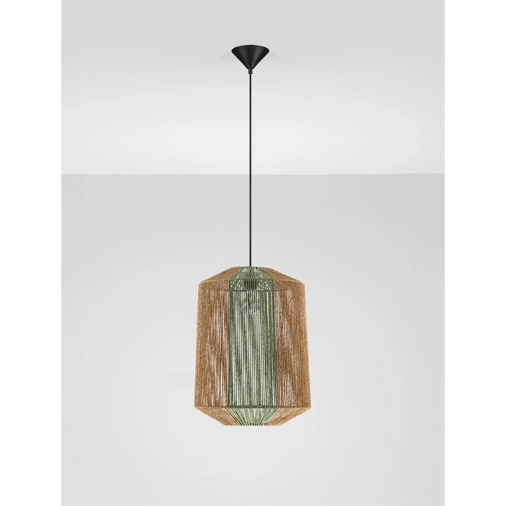 Hanglamp Dena Ø 38cm bruin met groen Lyora 5212017477293