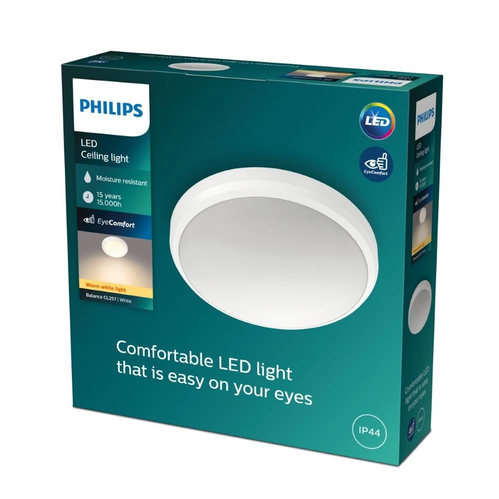 Badkamer plafonnière Balance Ø 22,5cm wit Philips 8718699778873