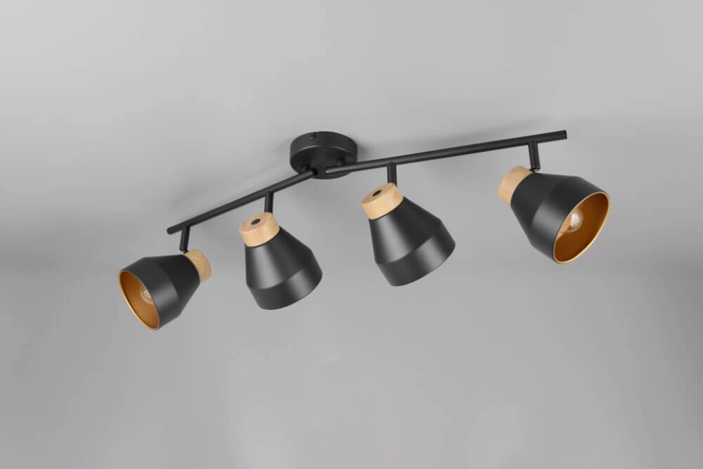 Design plafondlamp 4-lichts Valentin zwart Trio 4017807637434
