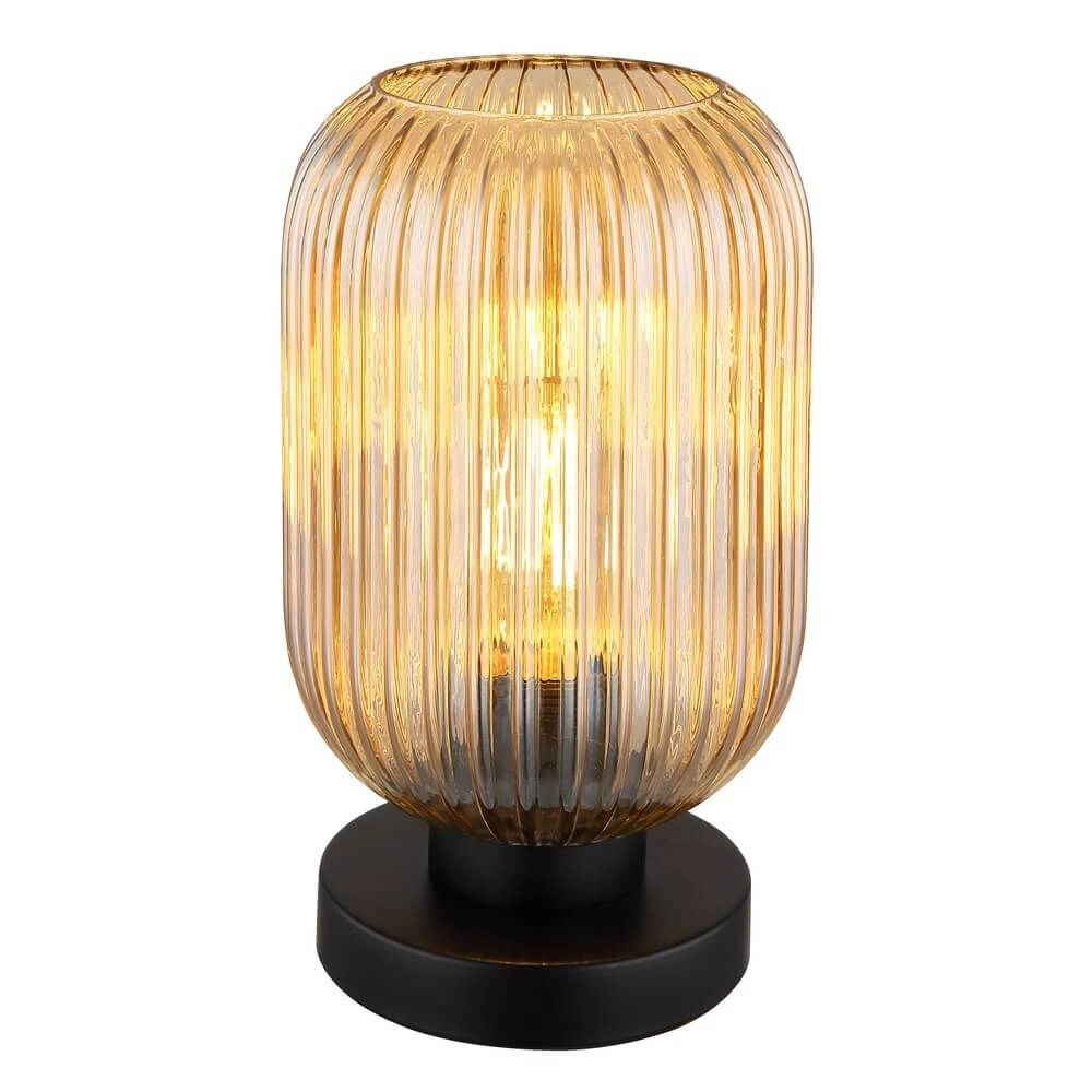 Ronde tafellamp Normy amber glas Ø 14cm