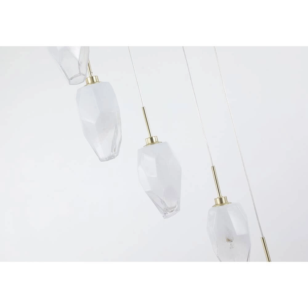 8-lichts vide hanglamp Rocky met wit glas Searchlight 5053423273181