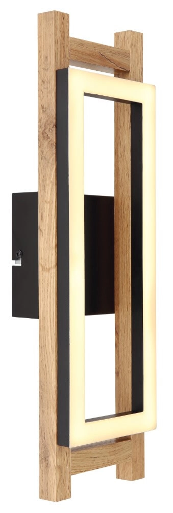 Design wandlamp Illa zwart met hout