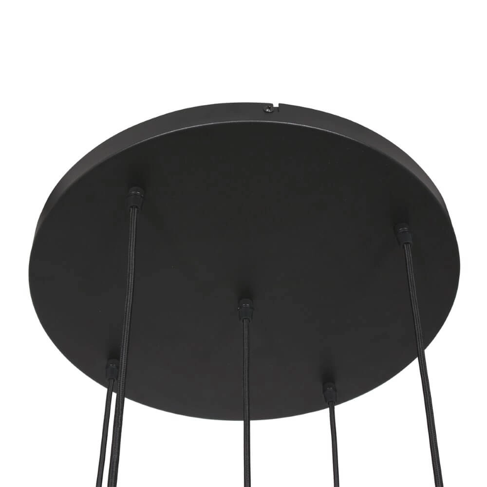 5-lichts vide hanglamp Bolique goud met amber glas Steinhauer 8712746166439