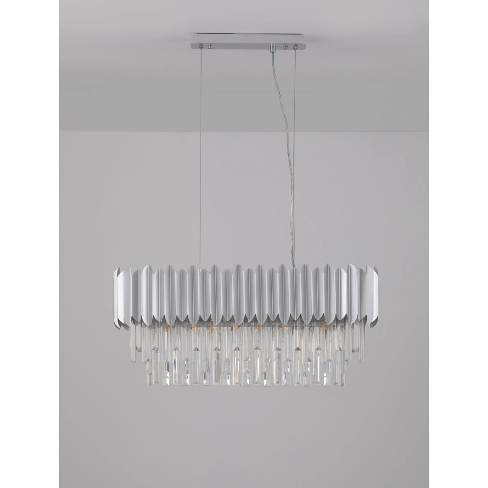 Hanglamp Magnolia langwerpig chroom en kristal Lyora 5212017434975