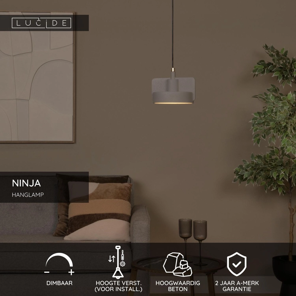 Design hanglamp Ninja grijs Lucide 5411212441812