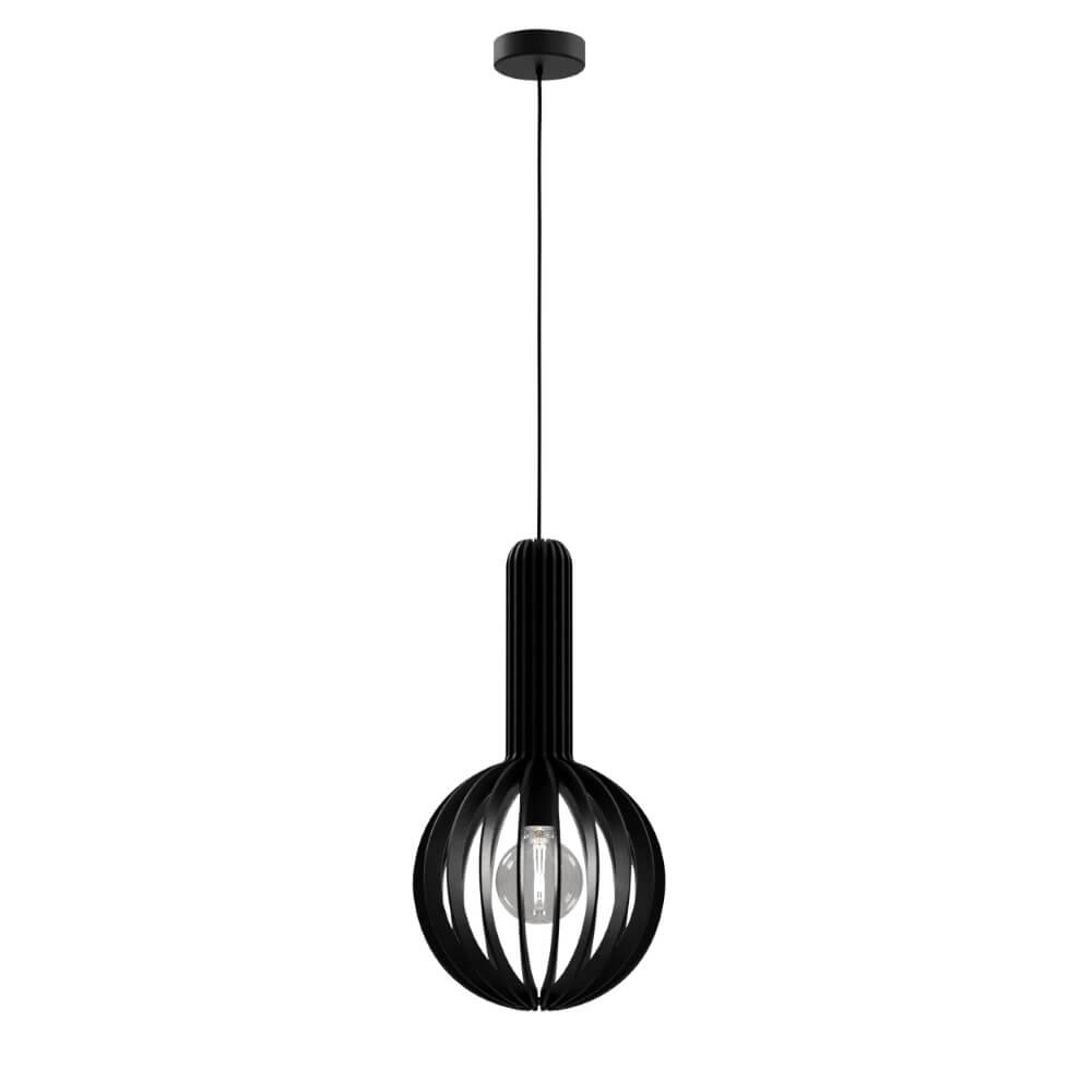 Zwart houten hanglamp Velasco Ø 31cm