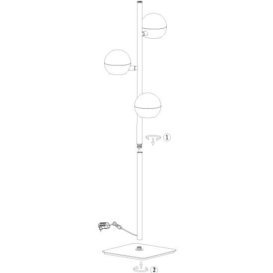 Led vloerlamp Belluno 3-lichts zwart - glas Steinhauer 8712746183986