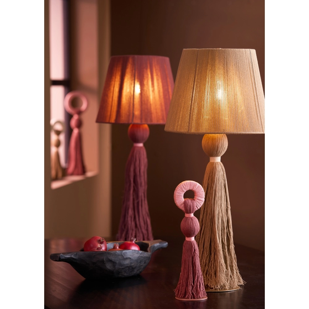 Schemerlamp Espino Ø 31cm - naturel linnen Light & Living 8717807808785