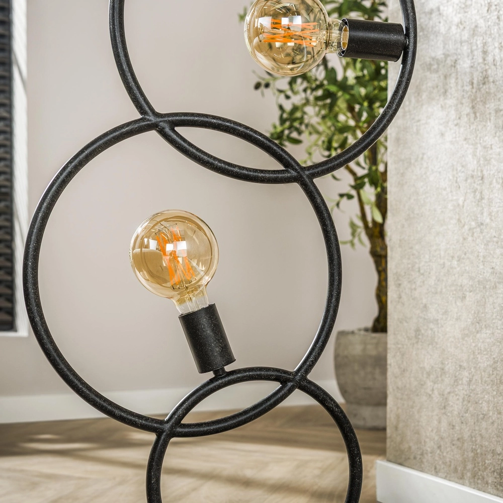 Design vloerlamp Loop zwart - 3x E27 Lyora 8716803511040