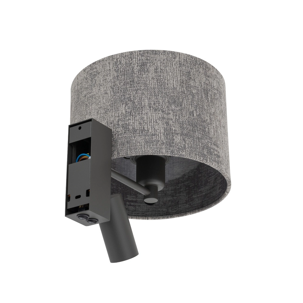 Wandlamp grijs Lago met schemerlampkap Lyora 5903139116770