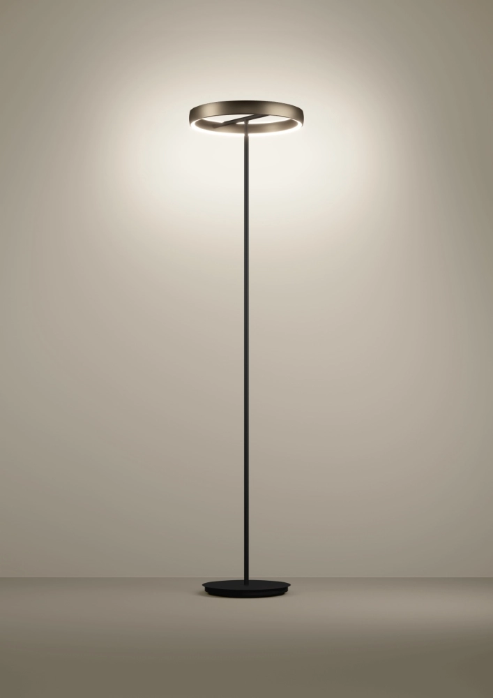 Vloerlamp Trabuco zwart met bruin Ø 42cm Stars of Light 9008606359967
