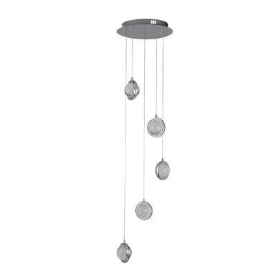 Hanglamp Quartz vide 5-lichts chroom Searchlight 5053423185408