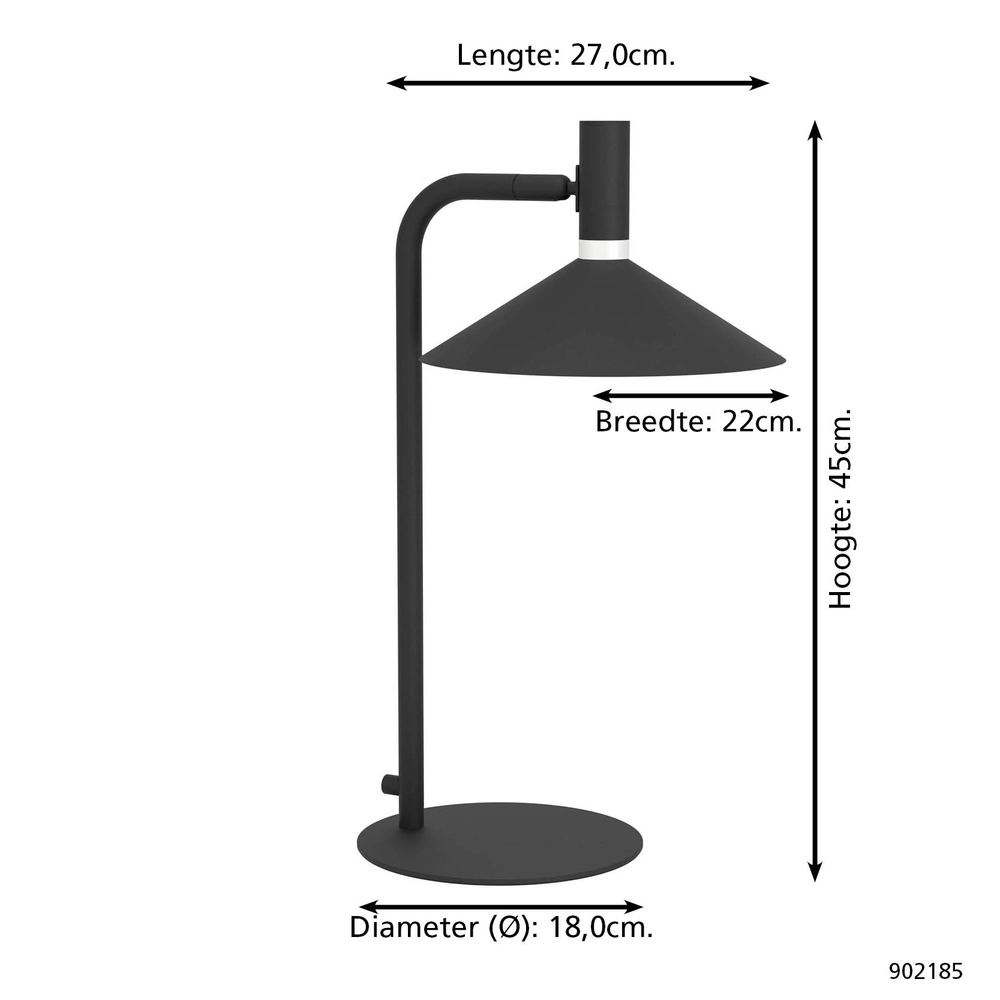 Tafellamp Conomavilla-Z smart zwart Eglo 9008606360611