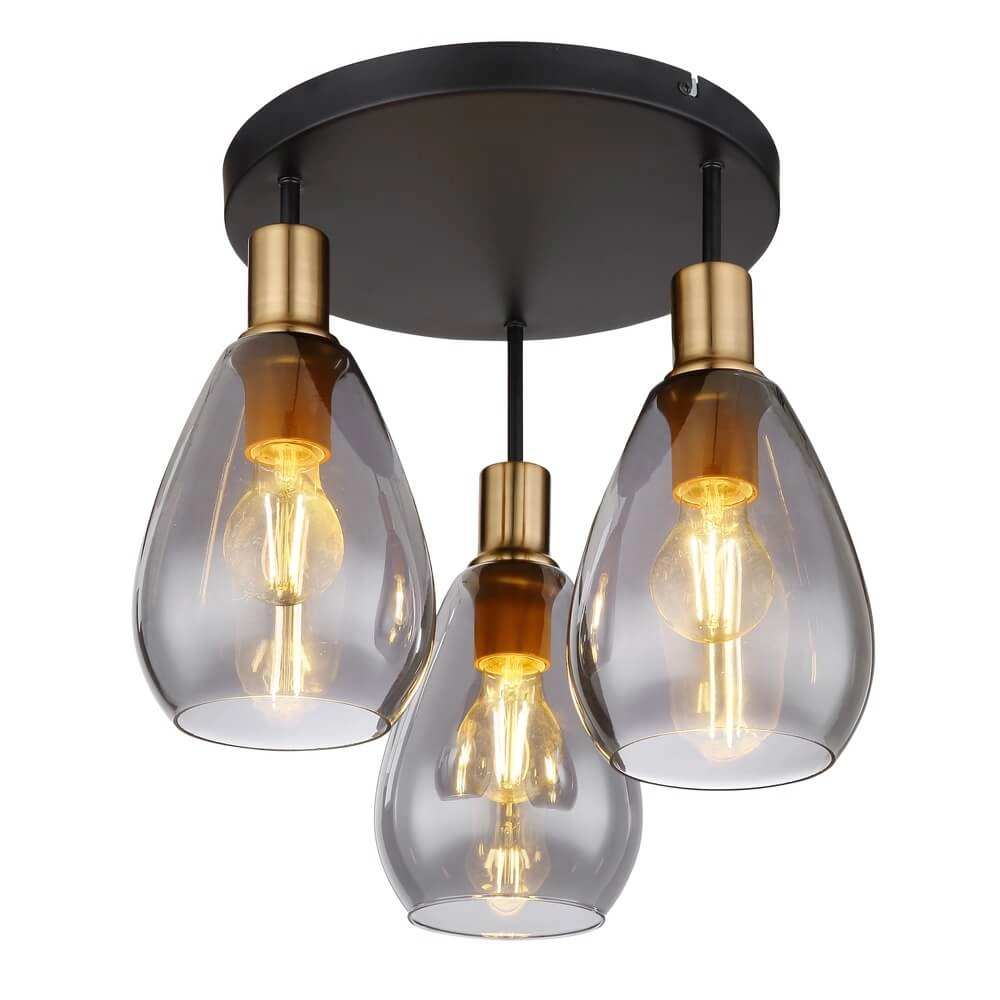 Plafondlamp Fanni 3-lichts zwart