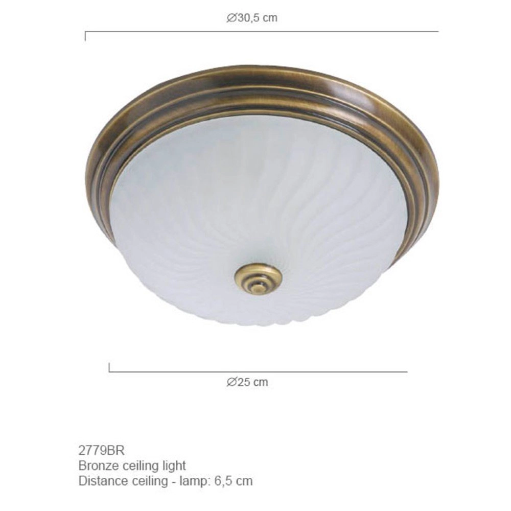 Plafonierre Ceiling and Wall of wandlamp bronsbruin 30cm Steinhauer 8712746023008