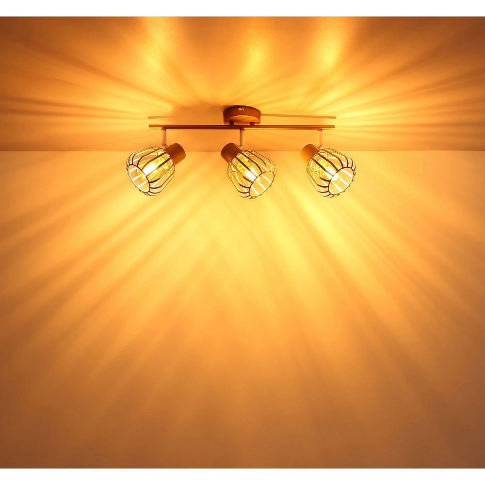 Plafondlamp Olin 3-lichts koffie bruin Globo 9007371589579