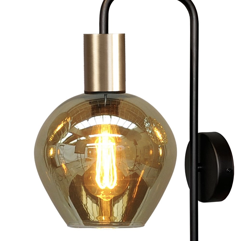 Zwarte wandlamp Bounty met gouden fitting Masterlight 8718121251059