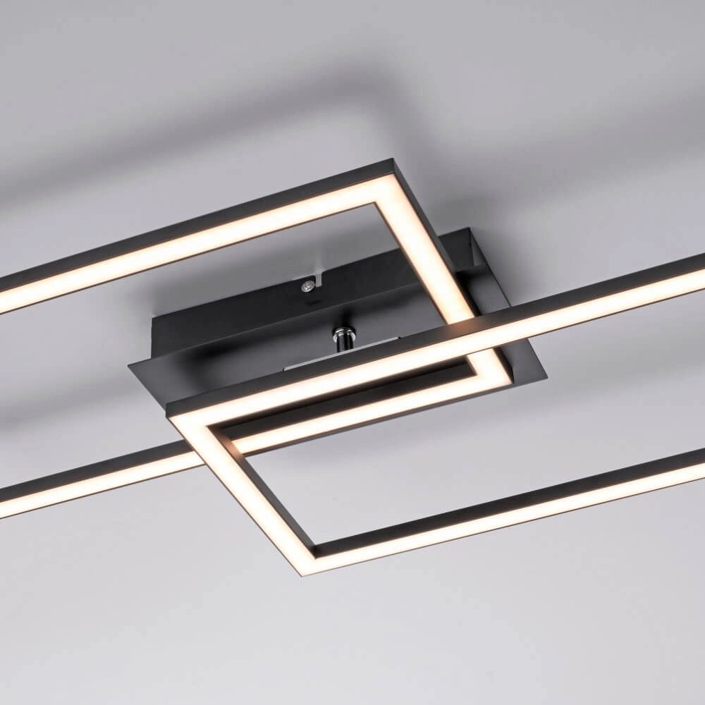 Zwarte plafonnière Iven met led Paul Neuhaus 4043689981983