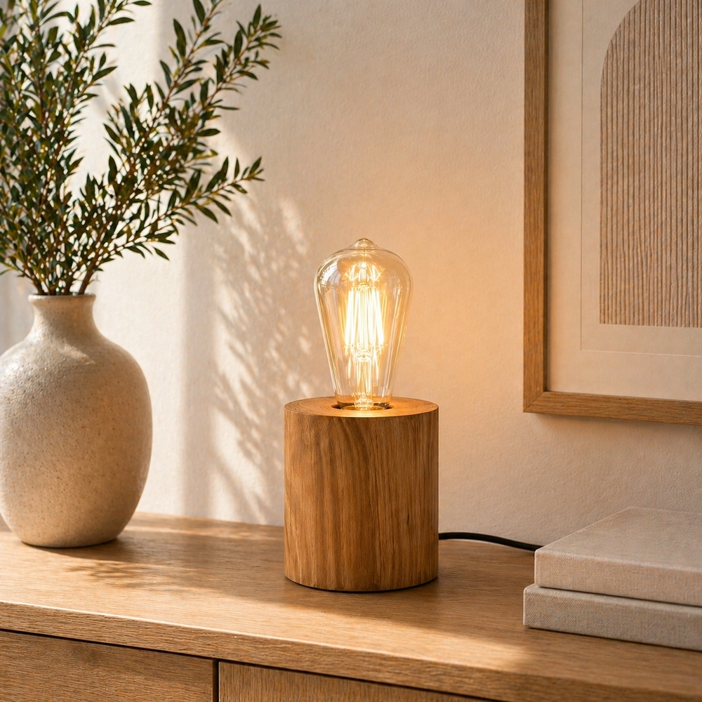 Natuurlijke tafellamp Woodra hout zonder lichtbron Brilliant 4004353478031