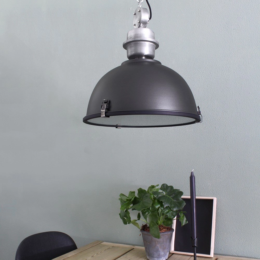 Hanglamp Bikkel zwart met metaalgrijs Steinhauer 8712746100068