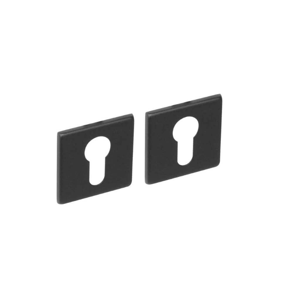 Set van 2 cilinderrozetten Tira vierkant zwart