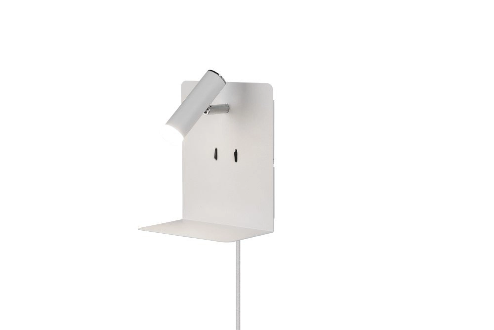 Wand lamp Element met schapje mat wit Trio 4017807399875