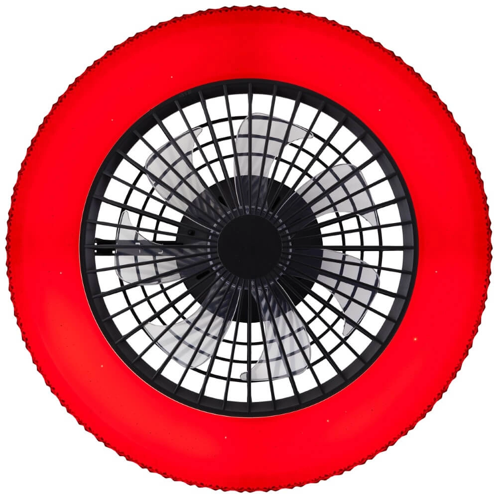 Zwarte ventilator Badria met RGB functie Brilliant 4004353435850