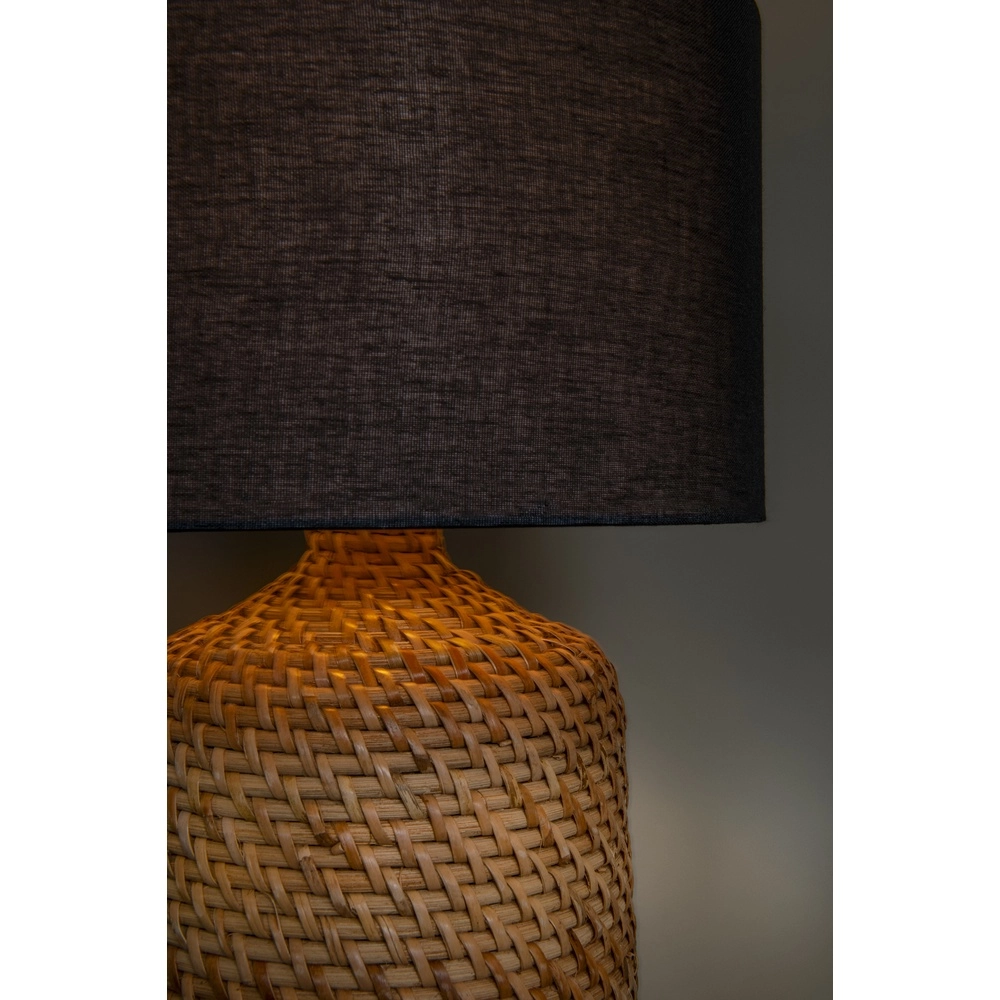 Schemerlamp Arrah Ø 35cm - zeegras met zwarte kap Premium by Lucide 5411212106124