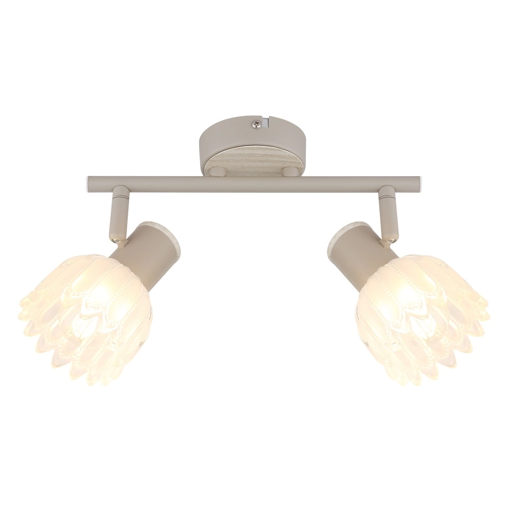 2-lichts plafondspot Planta zand bruin Globo 9007371569939