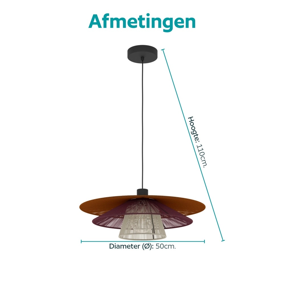 Draad hanglamp Pignona Ø 50cm gekleurd Eglo 9008606391158