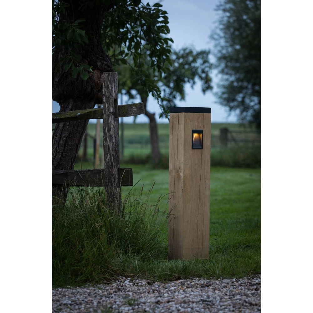 Houten solar pad lamp Torre Solar Eiken - 17,5x17,5x90cm - 2700K Timberlab 8716803514584