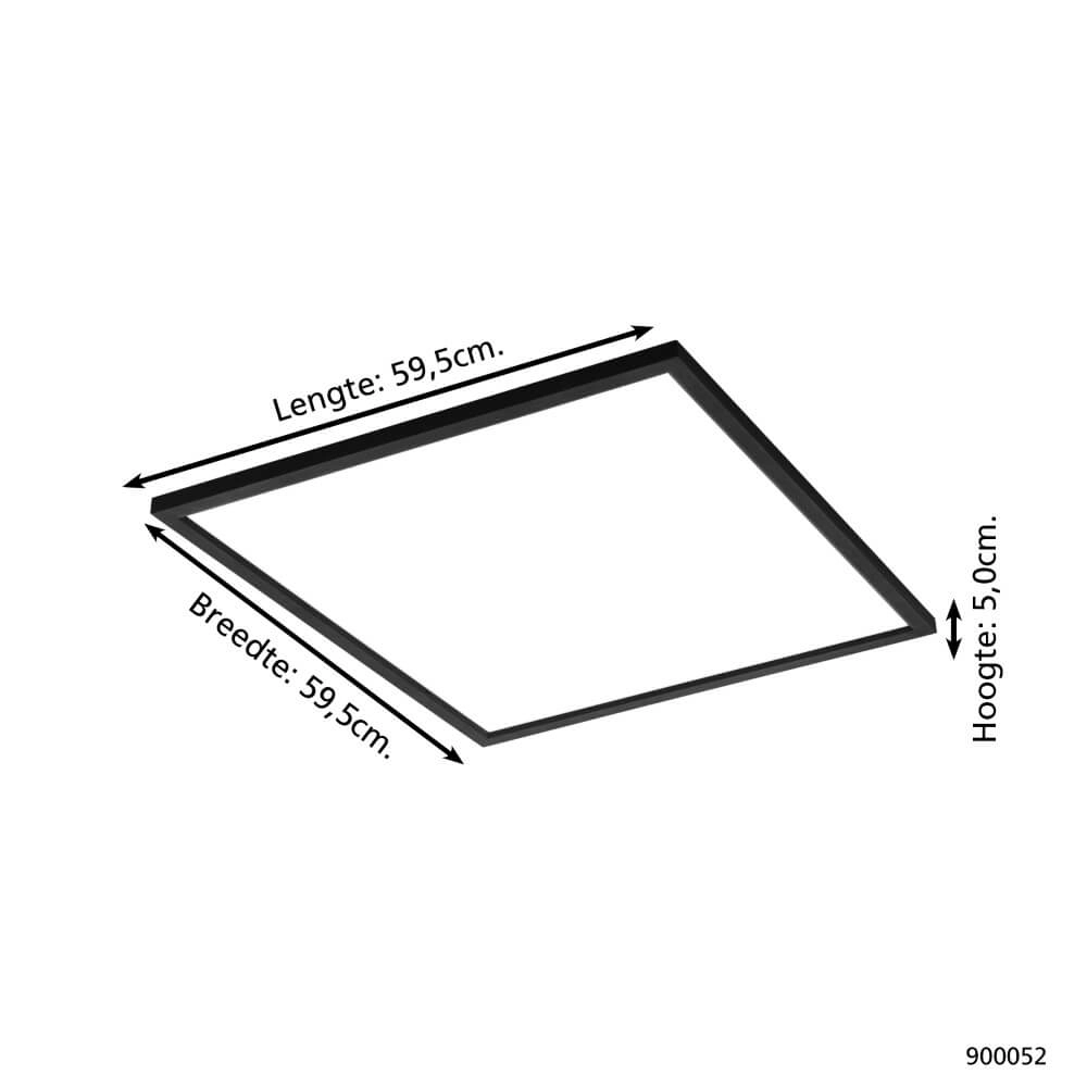 Plafonnière Zigbee Salobrena-Z 59,5x59,5cm zwart Eglo 9008606221882